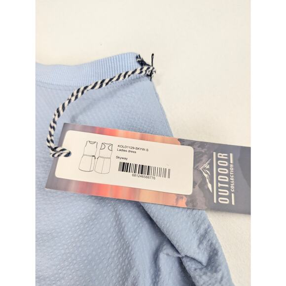 Kyodan Women's Small Skyway Belted Seersucker Dress - Light Blue - Picture 5 of 10